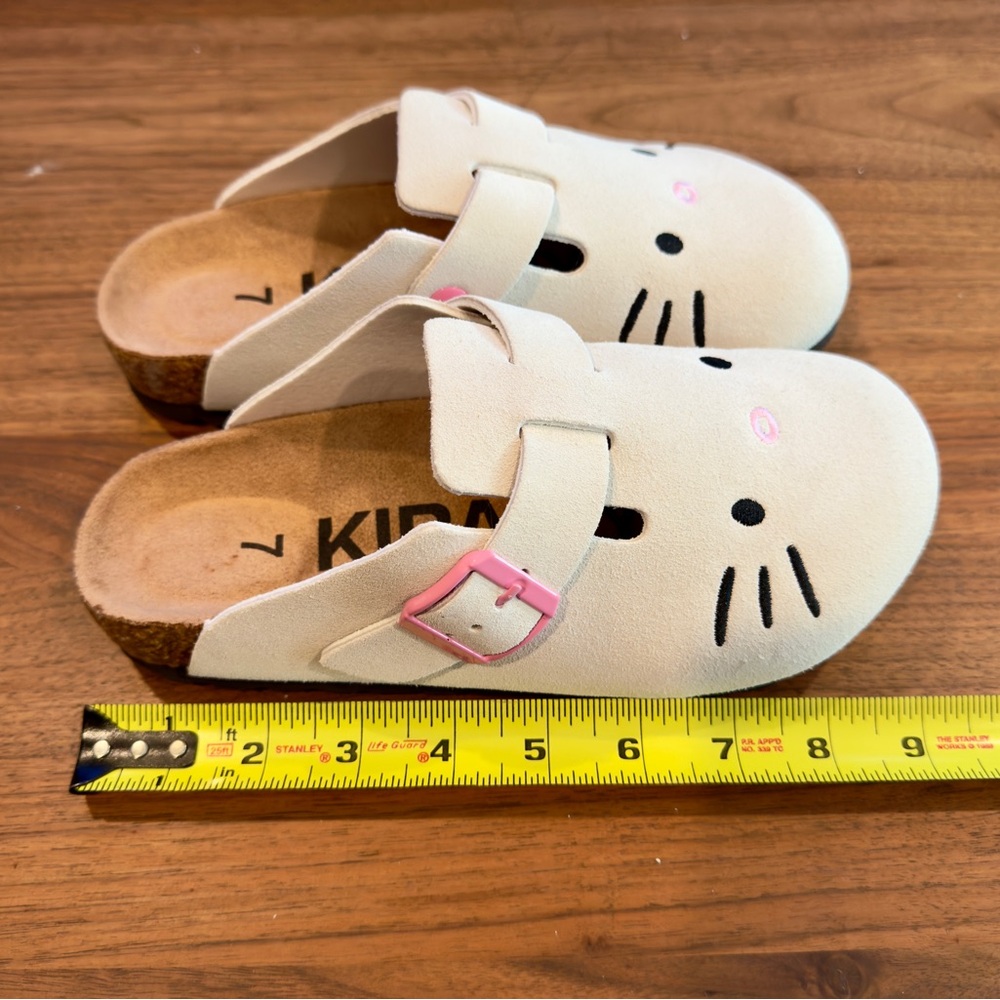 Cute Beige Mules with Pink Accents - Picture 6 of 6